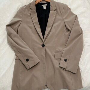 H&M Beige Blazer with Black Interior